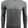 Mens Jumper Cable Knit V-Neck Pullover Warm Casual Long Sleeve Sweater Felpe foto 5
