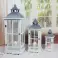 WOODEN LANTERN SET OF 3 PIECES 75CM 54CM 36CM WHITE HOME DECO foto 3