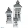 WOODEN LANTERN SET OF 3 PIECES 75CM 54CM 36CM WHITE HOME DECO foto 5