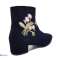 &#39;Hot kiss&#39; ankle boots - black velvet shoes with embroidery image 1