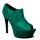 Chaussures femme Chassé - Chaussures peeptoe talon haut vert foncé photo 1