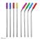 6pcs-set Stainless Steel Straws -Each set includes 2 straight straws, 2 elbow straws, 1 brush, and a neoprene zipper bag image 2