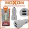 Moxom Dual USB biloplader med kabel, 2.4A højhastighedsopladning, universel kompatibilitet billede 1