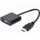 CableXpert HDMI to VGA/Audio Adapter Single-Port Black A-HDMI-VGA-04 image 1