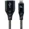 CableXpert Premium bomuldsflettet 8-benet kabel 1 m CC-USB2B-AMLM-1M-BW billede 1