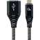 CableXpert Micro-USB opladningskabel 2m sort/hvid CC-USB2B-AMmBM-2M-BW billede 1
