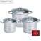 Royalty Line RL-SP4: Ensemble de 6 pots en acier inoxydable avec couvercles en verre photo 6