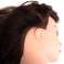 Hairdressing training head natural hair brown image 6