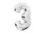 Birthday balloon for helium numbers "3" 76cm silver image 2