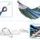Double Hammock 200x150 with spreader bar 40cm reinforced blue + mounting kit image 1