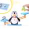 Waagschalenwaage pädagogisches Lernen, um Pinguine groß zu zählen Bild 16