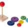 Tower pyramid wooden pyramid for stacking sorter colorful rainbow 13cm image 2