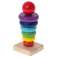 Tower pyramid wooden pyramid for stacking sorter colorful rainbow 13cm image 3