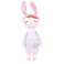 METOO Cuddly Rag Doll Soft Baby Girl in Pink Bunny Ears Rochie 34cm fotografia 1