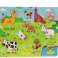 Wooden jigsaw puzzle match shapes farm image 1