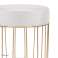 Velvet Loft pouf type HF0005 in gold and white, made of velvet and metal, diameter 35cm image 2