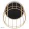 Velvet Loft pouf type HF0005 in gold and white, made of velvet and metal, diameter 35cm image 1