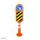 Flexible und reflektierende Fahrbahnteilerplatte 850 mm - Orange TPU für Verkehrsschilder Bild 2