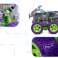 Monster Truck off-road vehicle with quad drive green-purple 1:36 image 1