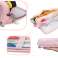 School pencil case triple pouch cosmetic bag 3in1 pink image 1