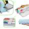 School pencil case triple pouch cosmetic bag 3in1 blue image 2