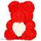 Růžový medvídek 40 cm červený s bílým srdcem dárek HA7225 valentýnský dárek fotka 2