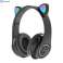 WIRELESS BLUETOOTH HEADPHONES CAT EARS LED SKU:300-B (stock in Poland) image 4