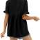 Casual solid color V-neck loose ruffle short-sleeved tops image 3