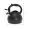 Kinghoff 1.2L Black-Marble Whistling Kettle with Strainer, Induction-Friendly Steel Design image 1