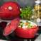 Каструля чавунна KingHoff KH 1612 33см, 6.2л - червона, міцна посуд для приготування їжі зображення 1