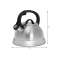 Whistling Kettle, traditional, steel, silver, 2,2l Kinghoff image 1
