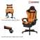 Herzberg Gaming y silla de oficina con reposapiés retráctil naranja fotografía 3