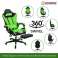 Herzberg Gaming et chaise de bureau avec repose-pieds rétractable vert photo 2