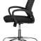 Office chair Fabric Black Swivel chair with mesh back image 2