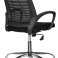 Office chair Fabric Black Swivel chair with mesh back image 7