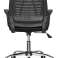 Office chair Fabric Black Swivel chair with mesh back image 5