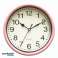 8 Inch Round Plastic Wall Clock -Color:  White, Pink, Red image 1