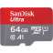 SanDisk Ultra 64GB microSDXC 140MB/s+SD-adapter SDSQUAB-064G-GN6I billede 2