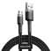 „Baseus“ mikro USB „Cafule“ kabelis 2,4A 1 m pilkas + juodas (CAMKLF-BG1) nuotrauka 1