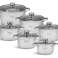EB-4037 Cookware Set - Stainless Steel - 12 Pieces - Equipped with 9-Layer Bottom! image 2