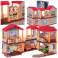 Dollhouse villa red roof lighting furniture and dolls 39 5cm image 4