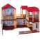 Dollhouse, villa, red roof, lighting + furniture and dolls image 1