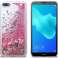 Flydende glitteretui Huawei Y5/ Y5 Prime 2018 glitter pink billede 1
