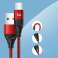 Alogi-kabel USB-A till USB-C typ C 6A-kabel 1m röd bild 1