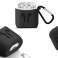 Apple AirPods ümbris must silikoon + karabiin foto 3