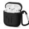Apple AirPods ümbris must silikoon + karabiin foto 1