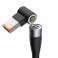 Cable magnético de zinc baseus, conector USB-C a DC rectangular, fotografía 3