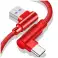 Cable de carga rápida USB a USB-C tipo C de 90 ° Transmisión QC 2 fotografía 1