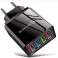 Cargador de pared rápido 4x USB Qualcomm QC Quick Charge 3.0 Negro fotografía 4
