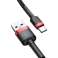 Baseus Cafule USB-C 3A kırmızı siyah kablo 50 cm fotoğraf 3